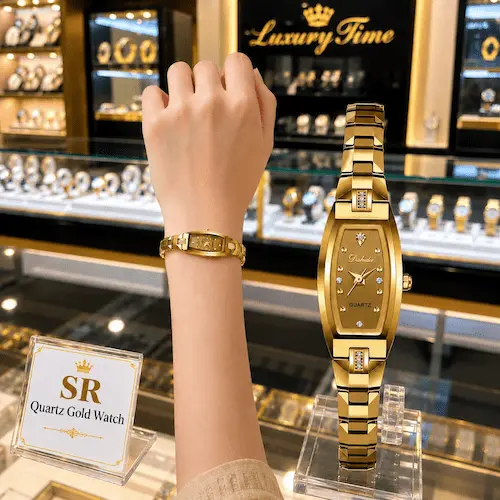SR Quartz Gold Watch